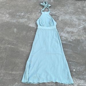 NWT Reformation Lizbeth Halter Midi Dress in Celadon
